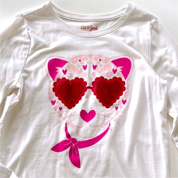 Girls Cat & Jack Valentine Cat Long Sleeve Tee - Picture 2 of 5